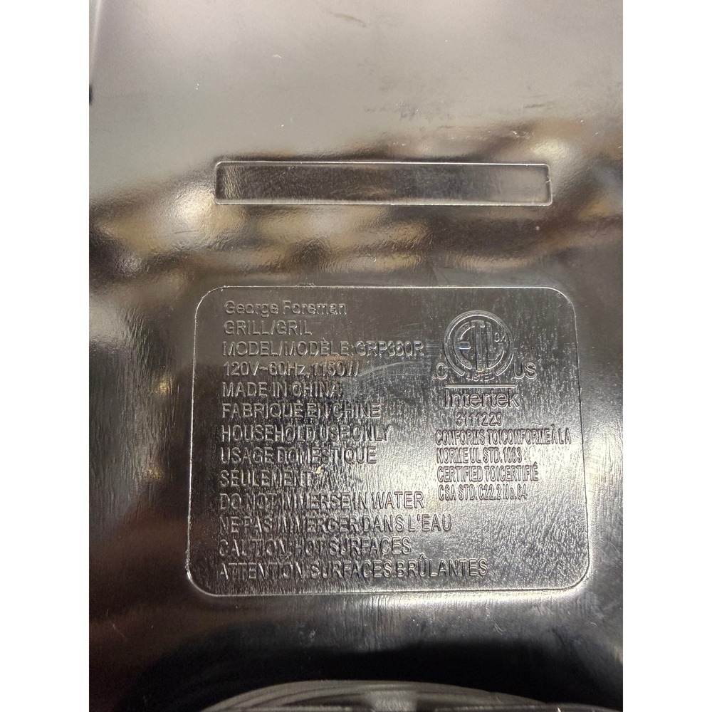 George Foreman GRP360 Electric Grill 4-Serving Red Excellent Removable Plates - Picture 13 of 13